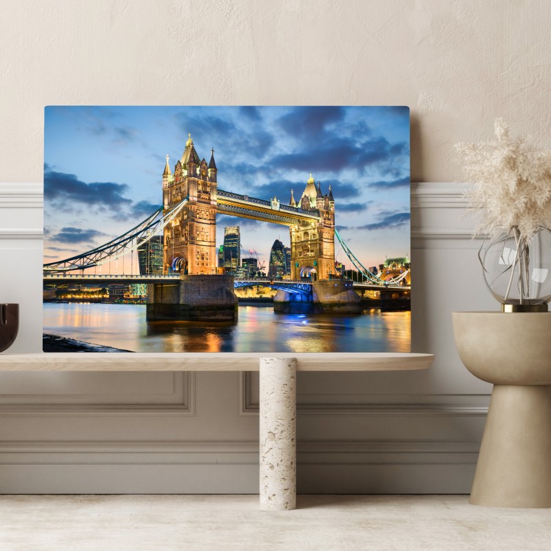 Leinwandbild Tower Bridge bei dämmerung, London skyline – Wallnifity® Leinwandbild Tower Bridge bei dämmerung, London skyline – Wallnifity®