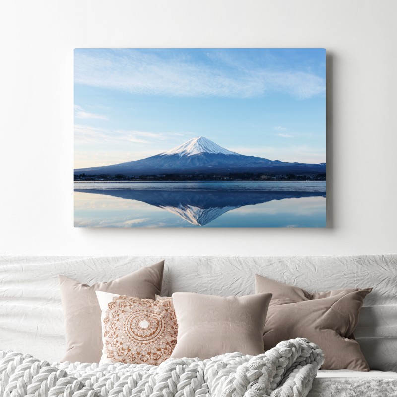 Leinwandbild berg Fuji spiegelung im see – Wallnifity® Leinwandbild berg Fuji spiegelung im see – Wallnifity®