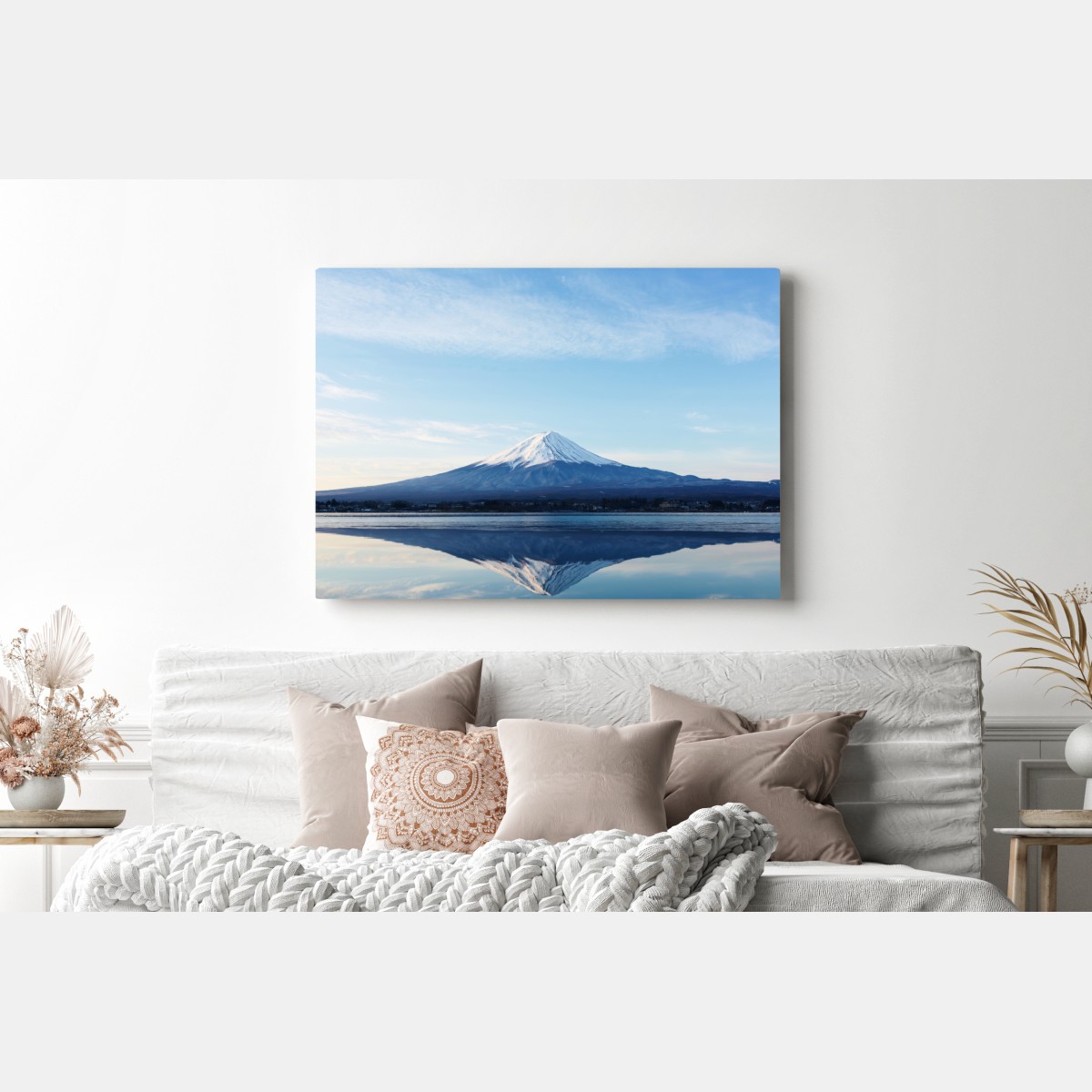 Leinwandbild berg Fuji spiegelung im see – Wallnifity® Leinwandbild berg Fuji spiegelung im see – Wallnifity®