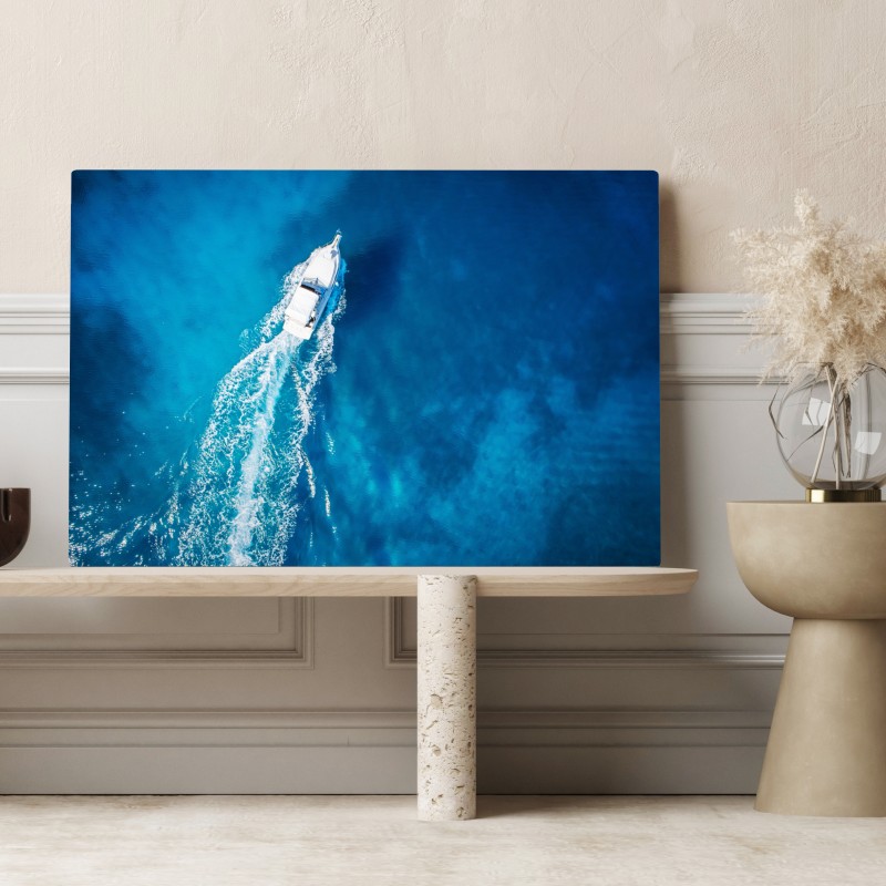 Leinwandbild jacht über dem kristallblauen ozean – Wallnifity® Leinwandbild jacht über dem kristallblauen ozean – Wallnifity®