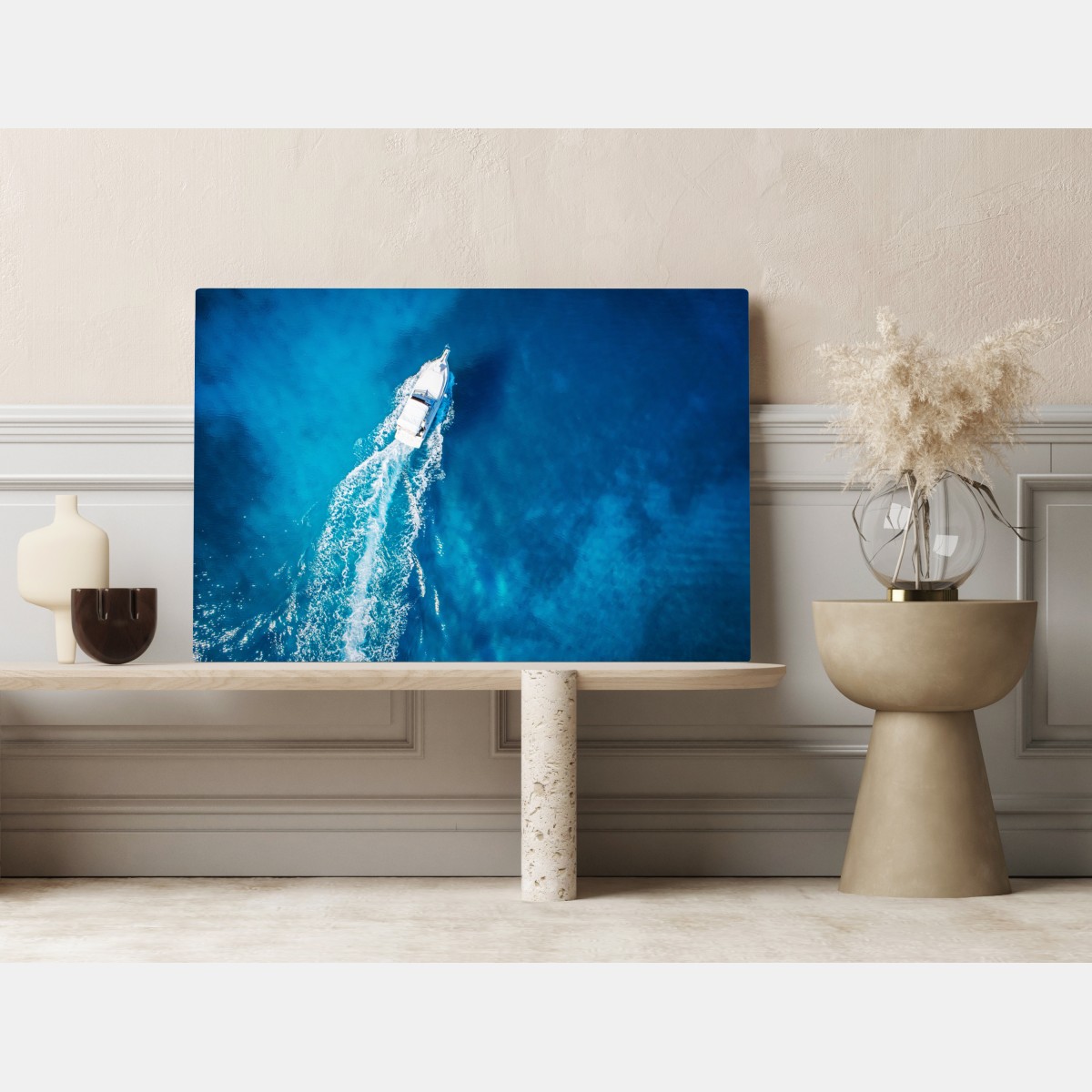 Leinwandbild jacht über dem kristallblauen ozean – Wallnifity® Leinwandbild jacht über dem kristallblauen ozean – Wallnifity®