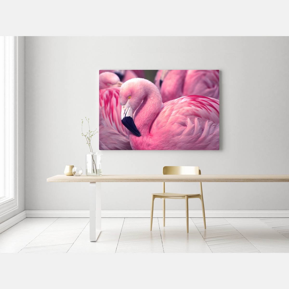 Leinwandbild rosa flamingo nahaufnahme – Wallnifity® Leinwandbild rosa flamingo nahaufnahme – Wallnifity®