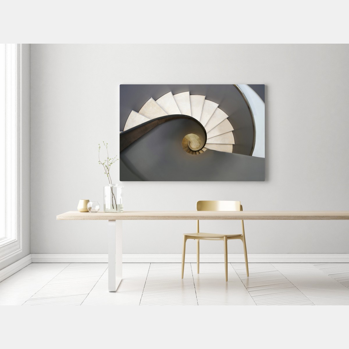 Leinwandbild spiraltreppe abstrakte komposition – Wallnifity® Leinwandbild spiraltreppe abstrakte komposition – Wallnifity®