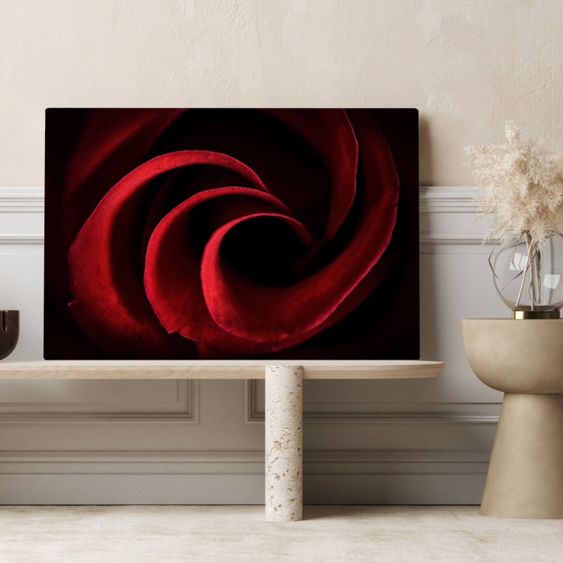 Leinwandbild spirale aus tiefroten rosenblättern – Wallnifity® Leinwandbild spirale aus tiefroten rosenblättern – Wallnifity®