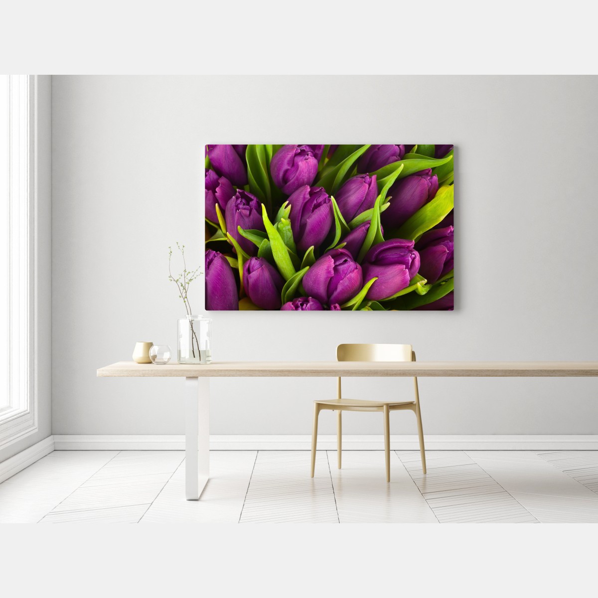 Leinwandbild lila tulpen im bukett – Wallnifity® Leinwandbild lila tulpen im bukett – Wallnifity®