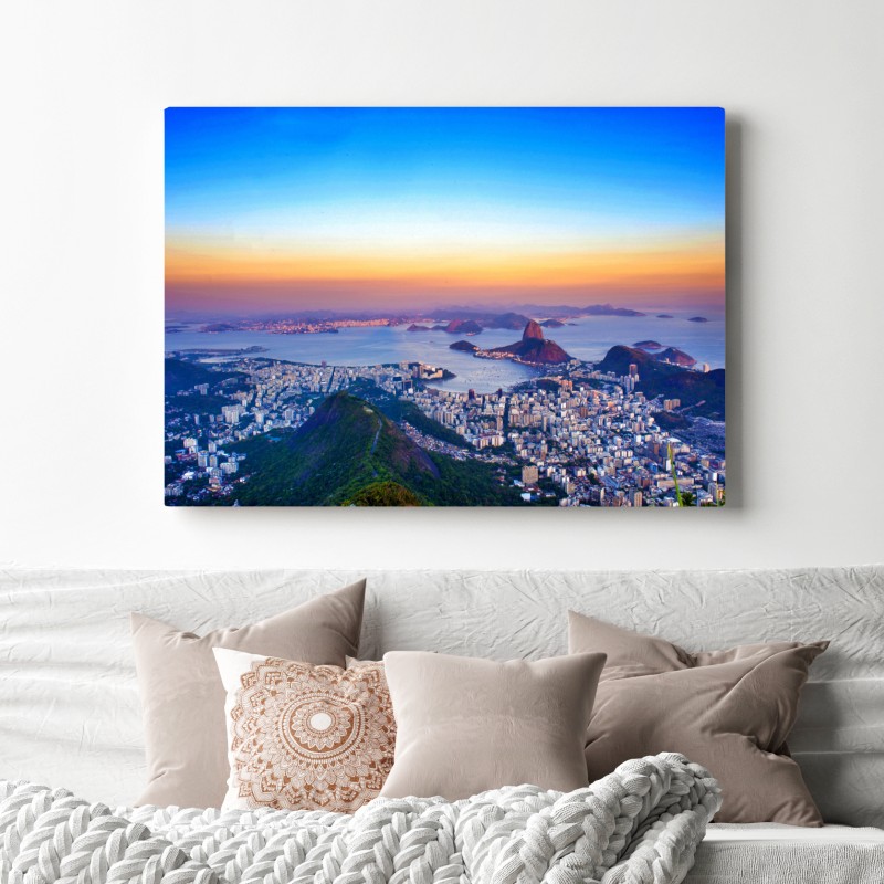 Leinwandbild panorama von Rio de Janeiro bei sonnenuntergang – Wallnifity® Leinwandbild panorama von Rio de Janeiro bei sonnenuntergang – Wallnifity®