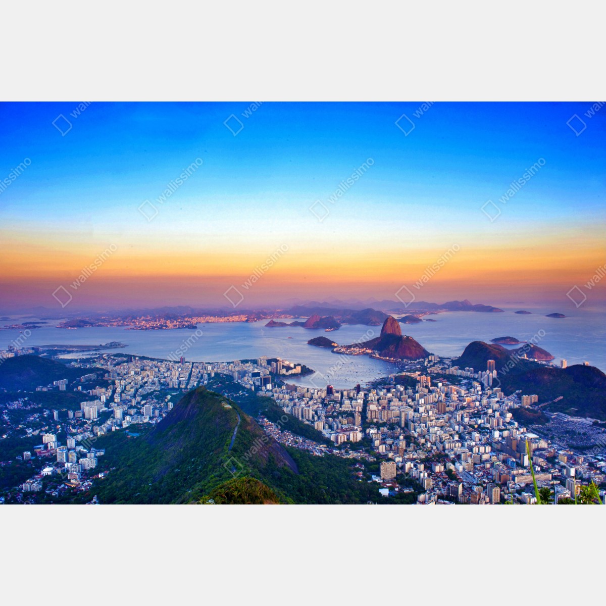 Leinwandbild panorama von Rio de Janeiro bei sonnenuntergang – Wallnifity® Leinwandbild panorama von Rio de Janeiro bei sonnenuntergang – Wallnifity®