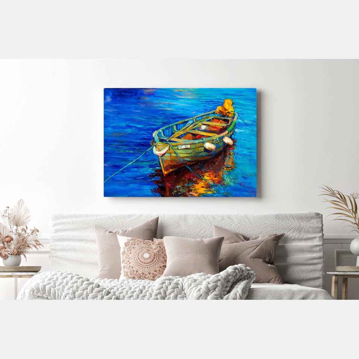 Leinwandbild lebendiges boot bei sonnenuntergang – Wallnifity® Leinwandbild lebendiges boot bei sonnenuntergang – Wallnifity®