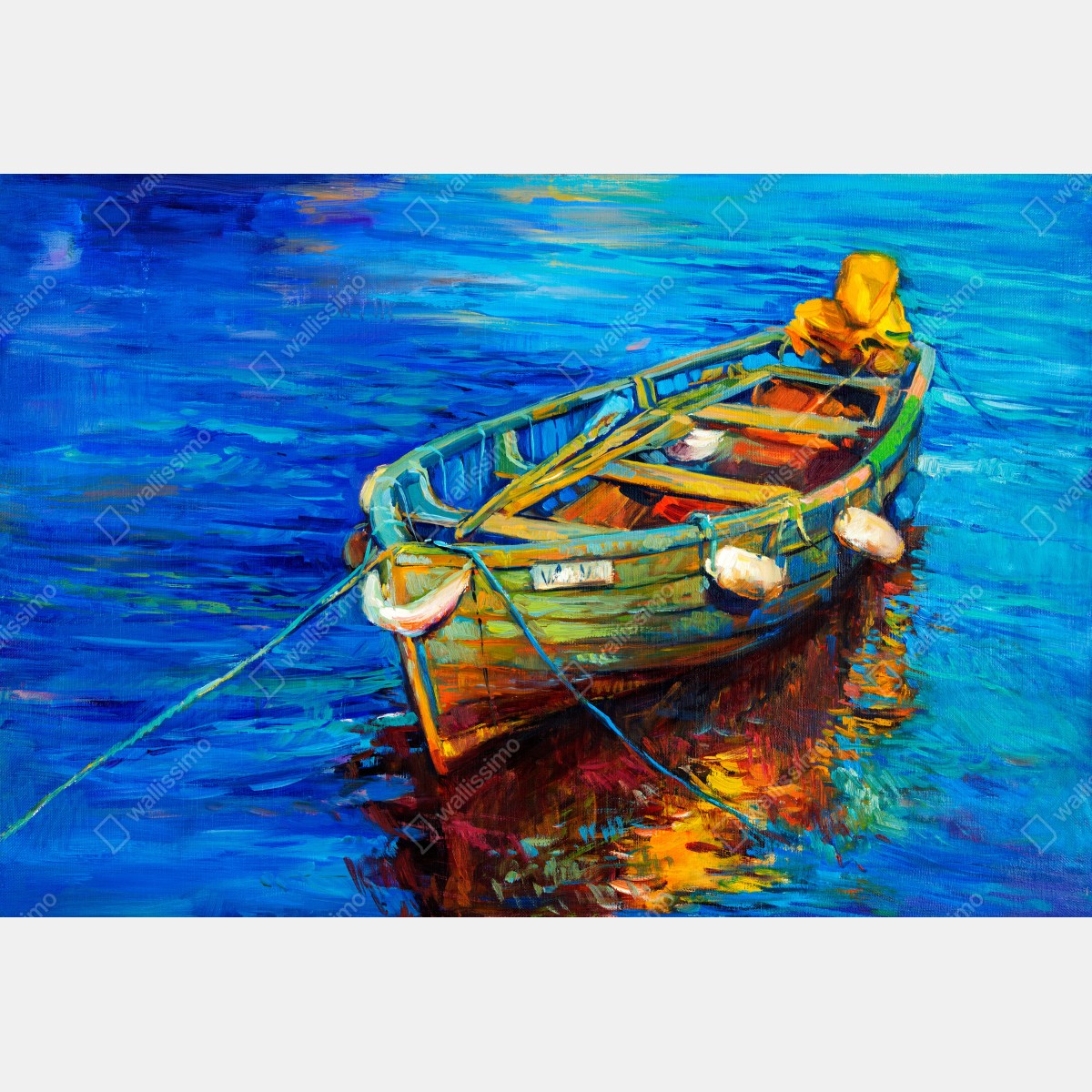 Leinwandbild lebendiges boot bei sonnenuntergang – Wallnifity® Leinwandbild lebendiges boot bei sonnenuntergang – Wallnifity®