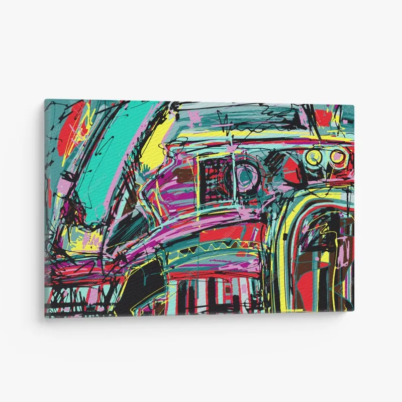 Leinwandbild nebeliger mamutbaumwald im goldenen vintagelicht – Wallnifity®