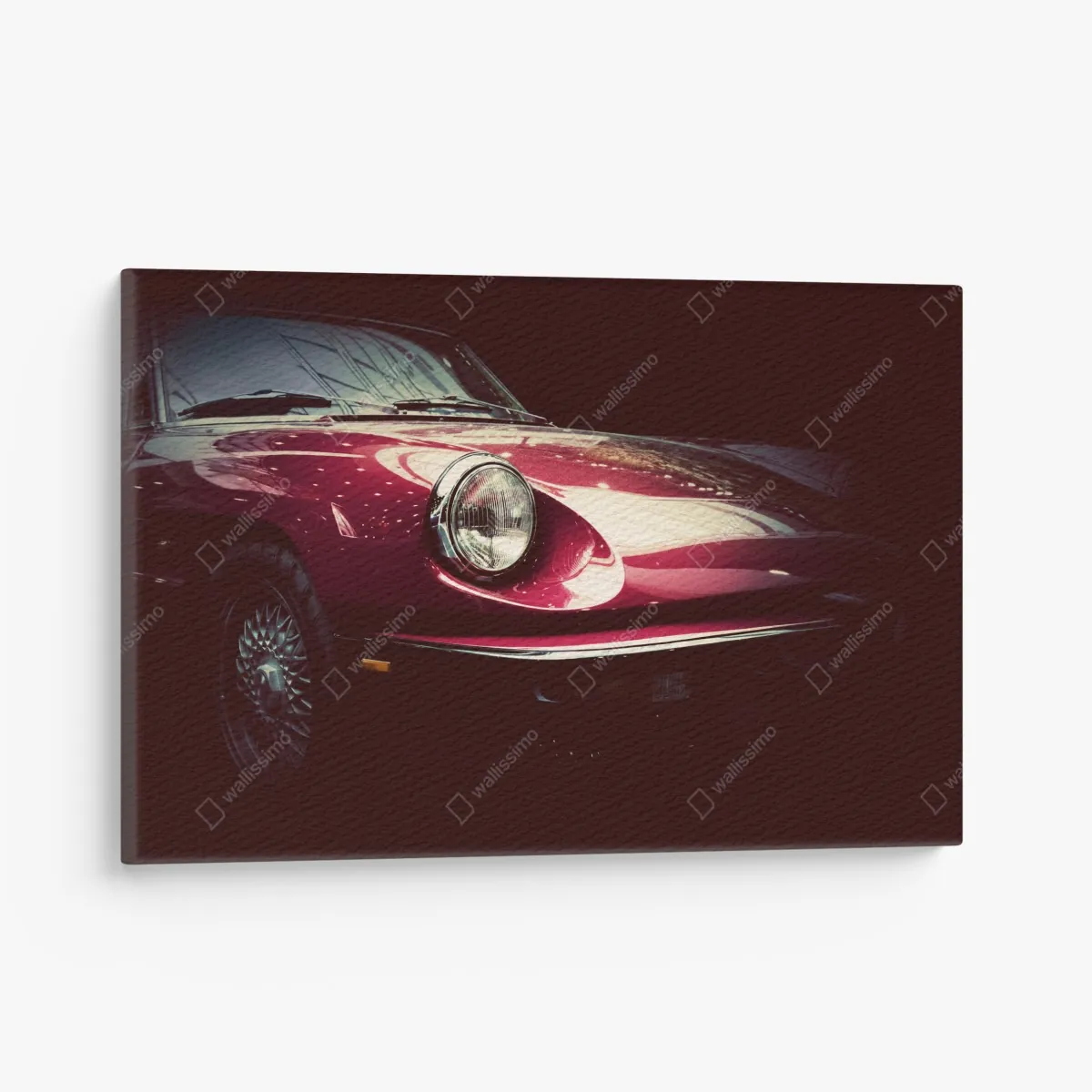 Leinwandbild nahaufnahme eines klassischen roten sportwagens – Wallnifity® Leinwandbild nahaufnahme eines klassischen roten sportwagens – Wallnifity®