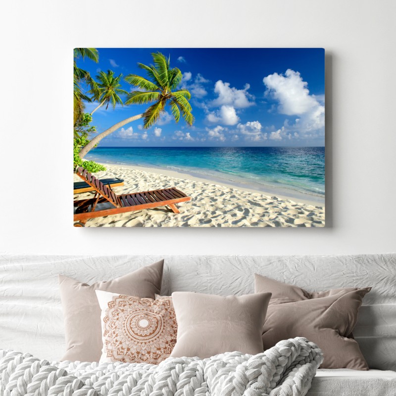 Leinwandbild tropischer strand auf den Malediven – Wallnifity® Leinwandbild tropischer strand auf den Malediven – Wallnifity®