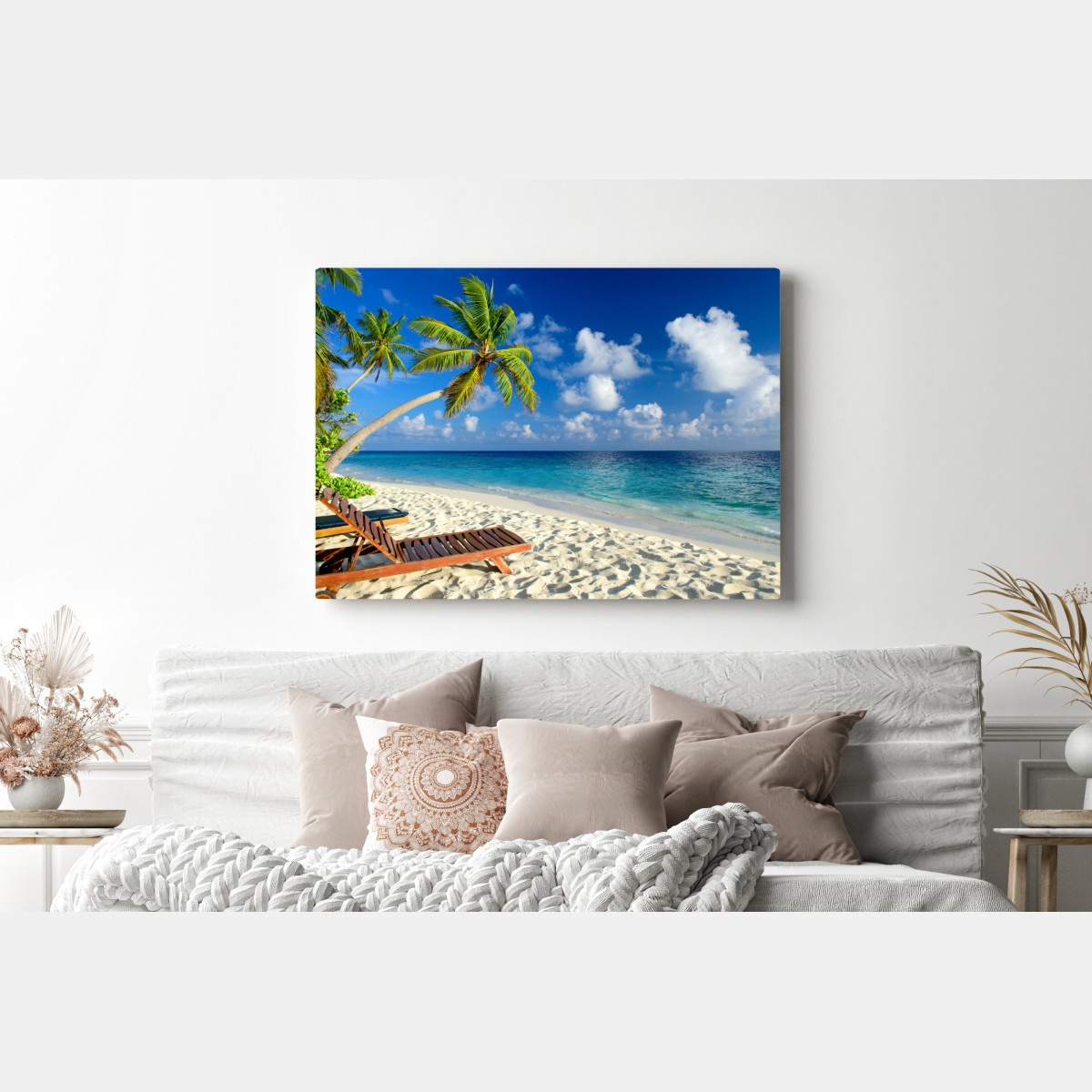 Leinwandbild tropischer strand auf den Malediven – Wallnifity® Leinwandbild tropischer strand auf den Malediven – Wallnifity®