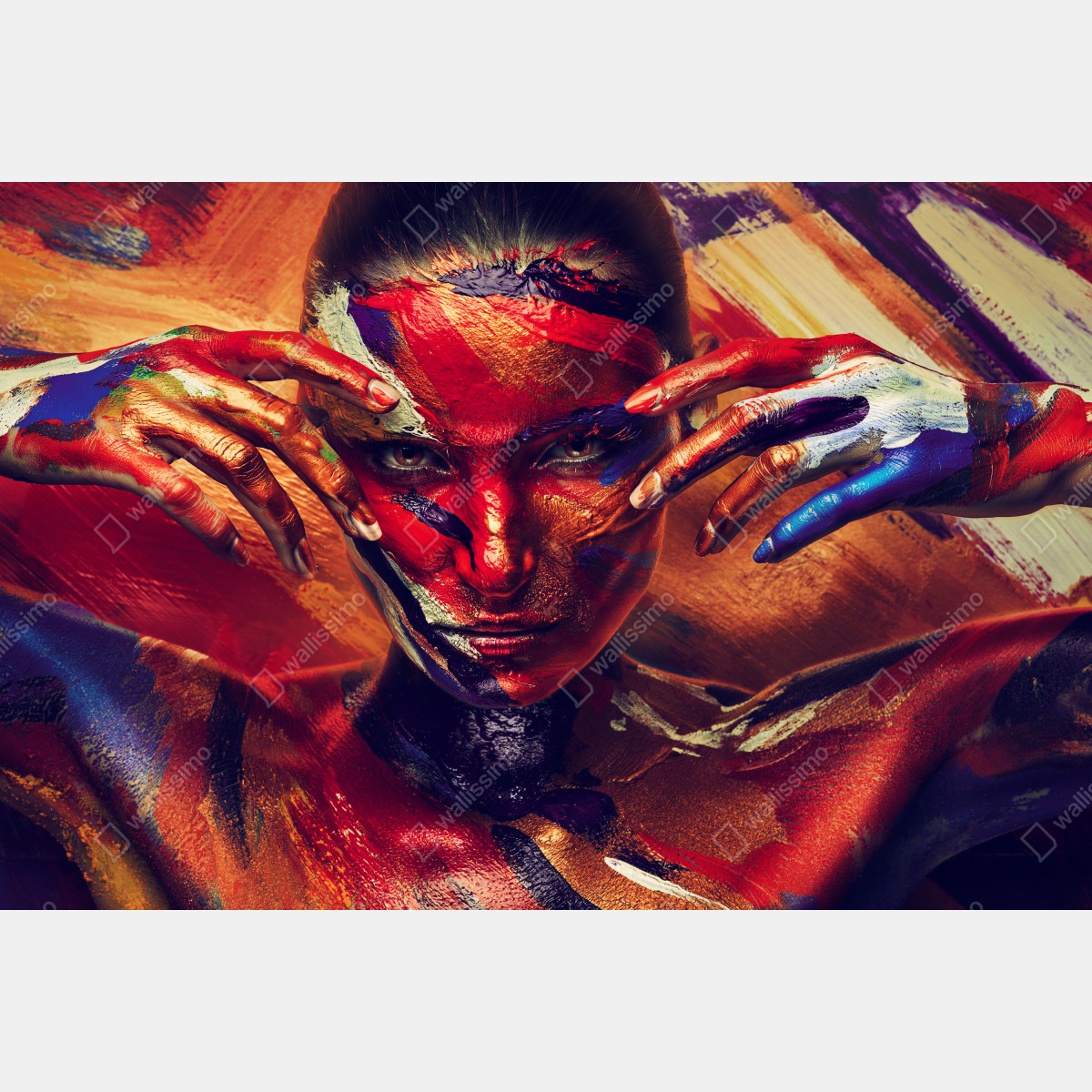 Leinwandbild mysteriöses bemaltes porträt – Wallnifity®