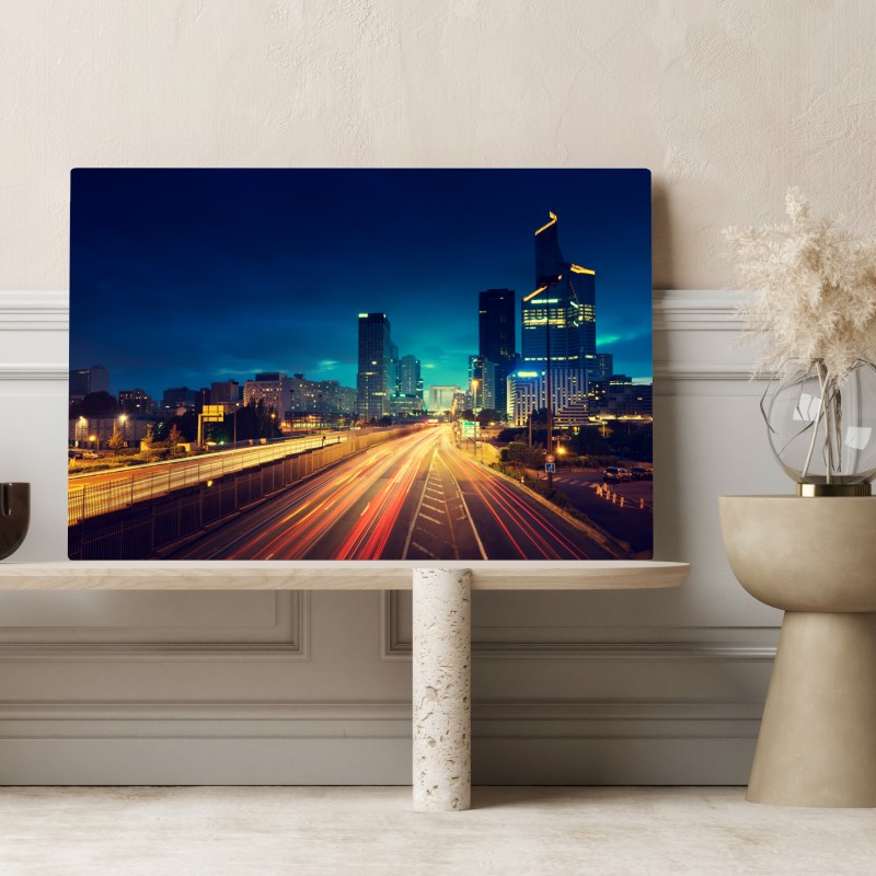 Leinwandbild La Défense skyline bei dämmerung – Wallnifity® Leinwandbild La Défense skyline bei dämmerung – Wallnifity®