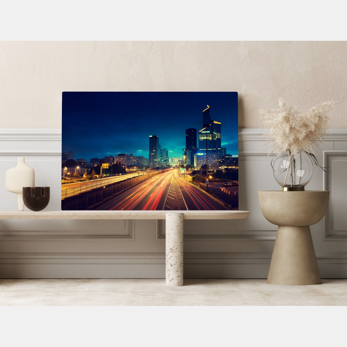 Leinwandbild La Défense skyline bei dämmerung – Wallnifity® Leinwandbild La Défense skyline bei dämmerung – Wallnifity®