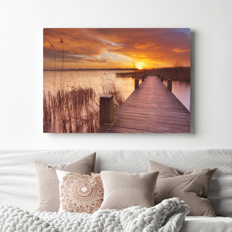 Leinwandbild sonnenaufgang über dem see bei Amsterdam – Wallnifity® Leinwandbild sonnenaufgang über dem see bei Amsterdam – Wallnifity®