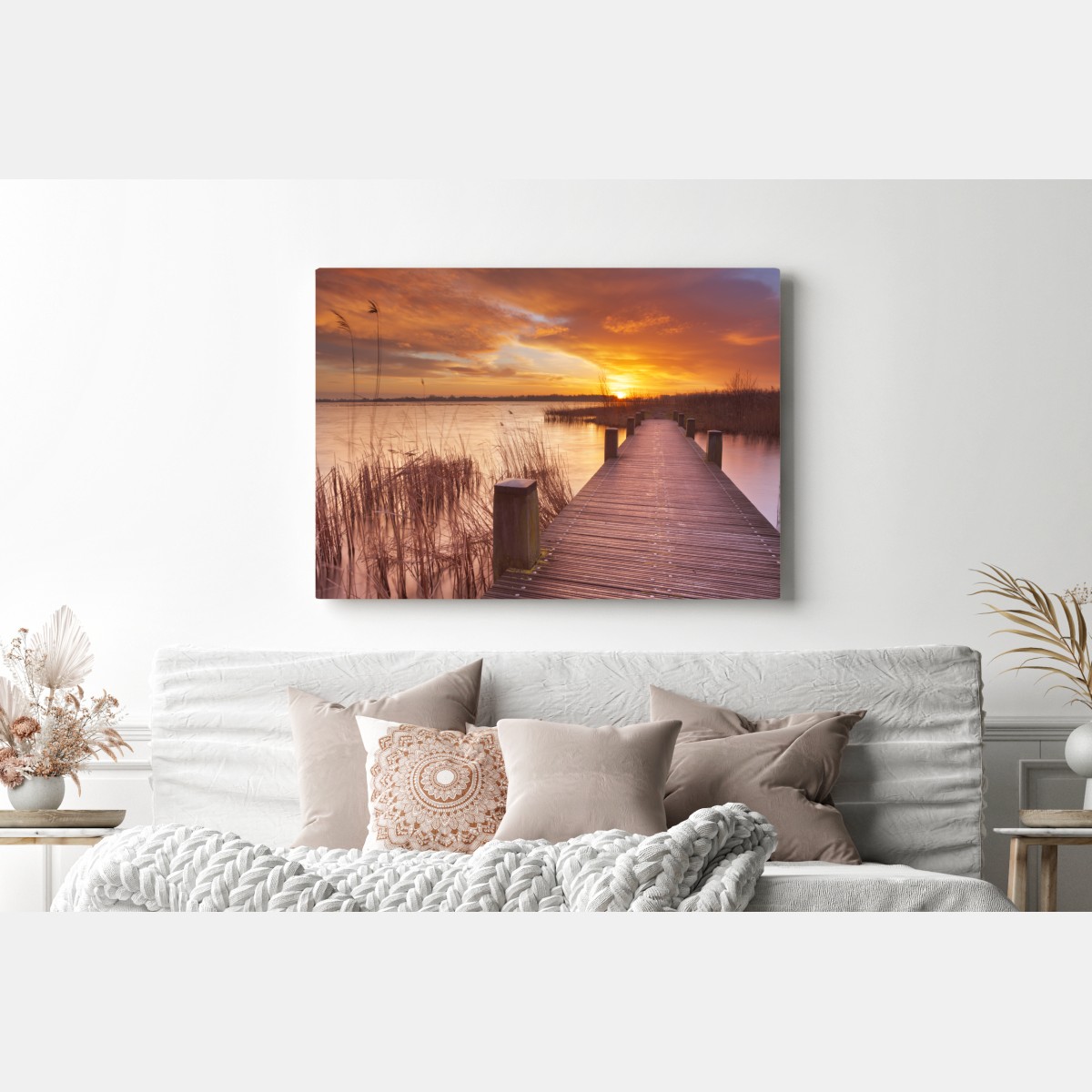 Leinwandbild sonnenaufgang über dem see bei Amsterdam – Wallnifity® Leinwandbild sonnenaufgang über dem see bei Amsterdam – Wallnifity®