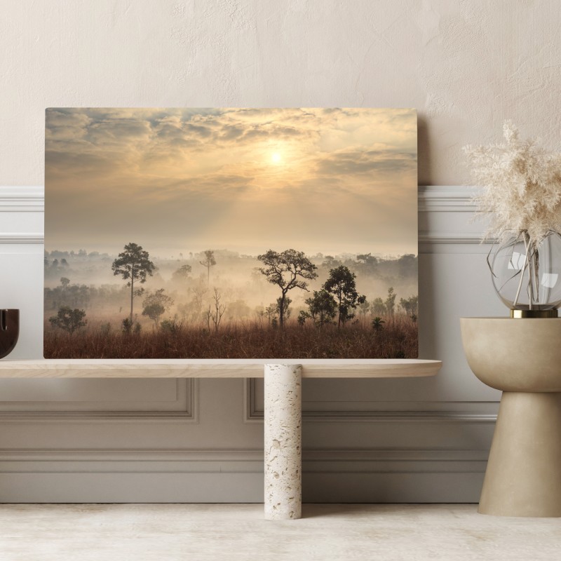 Leinwandbild Thailand sawanne bei sonnenaufgang – Wallnifity®