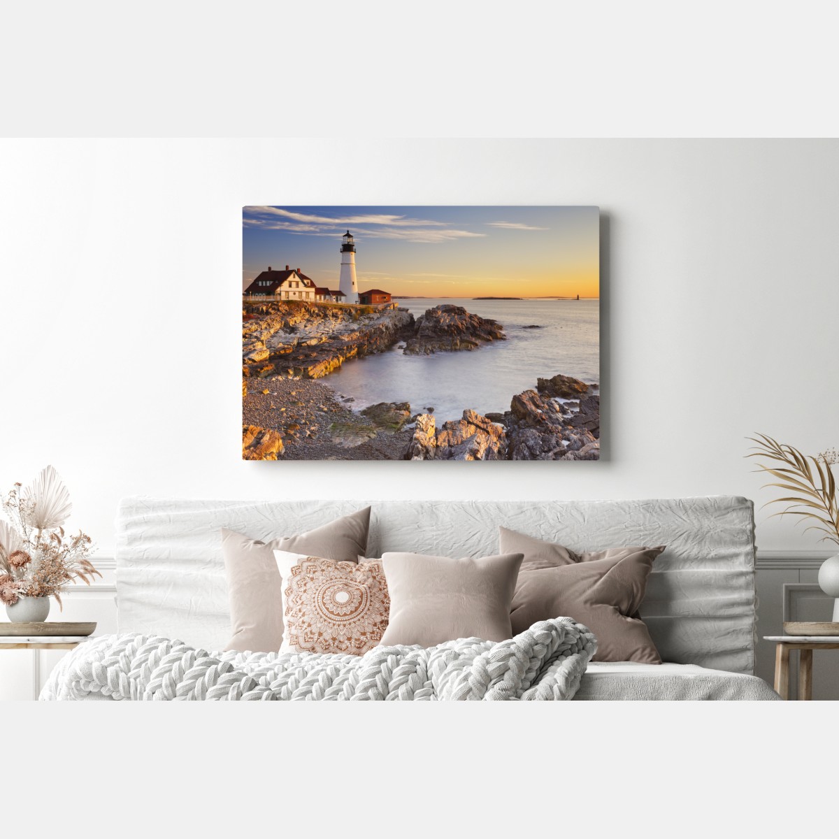 Leinwandbild Portland Head leuchtturm bei sonnenaufgang – Wallnifity® Leinwandbild Portland Head leuchtturm bei sonnenaufgang – Wallnifity®