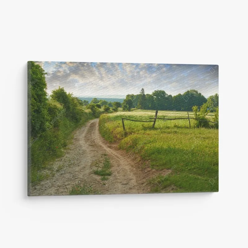 Leinwandbild nebliger immergrüner wald panorama – Wallnifity®