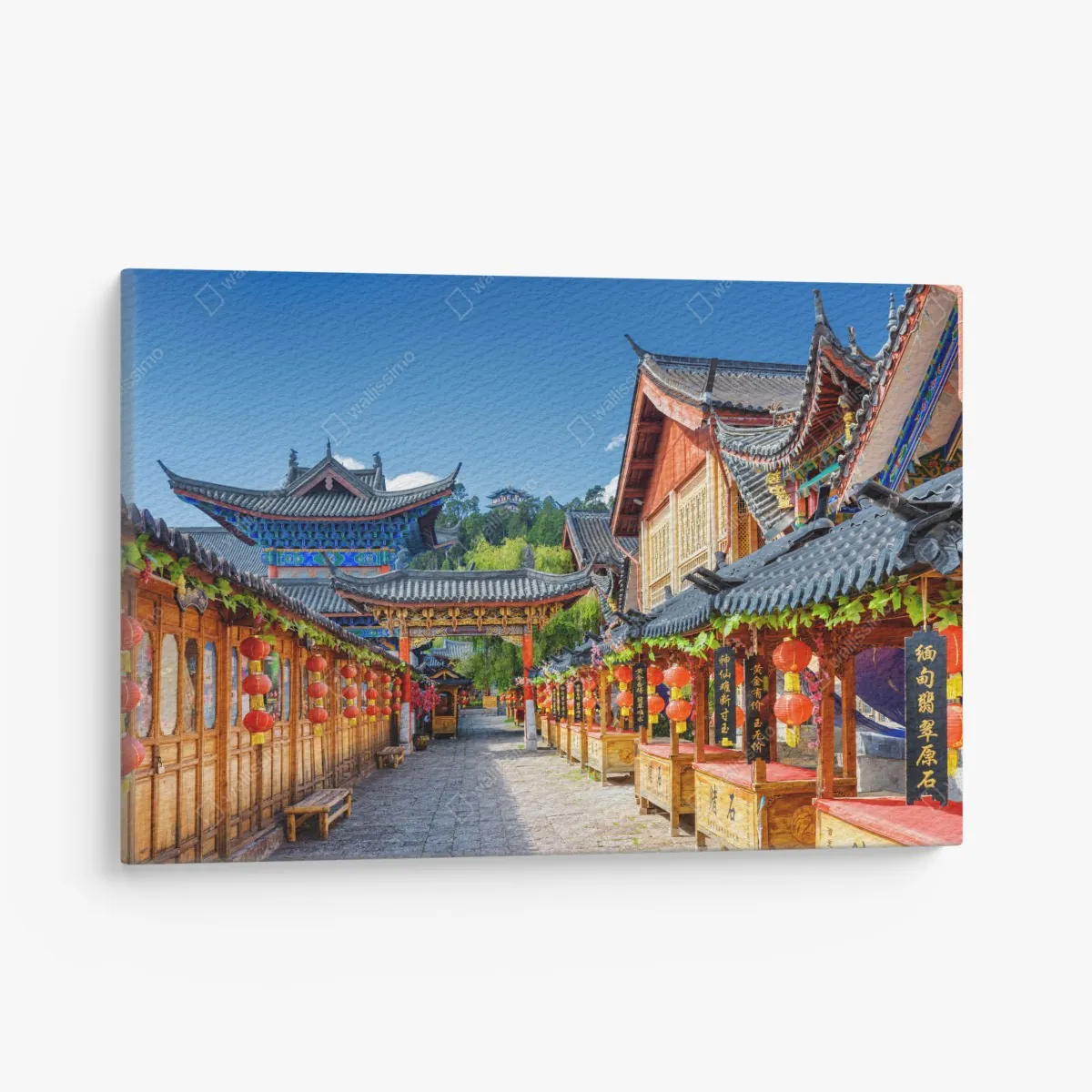 Leinwandbild Lijiang alte gasse mit laternen – Wallnifity® Leinwandbild Lijiang alte gasse mit laternen – Wallnifity®