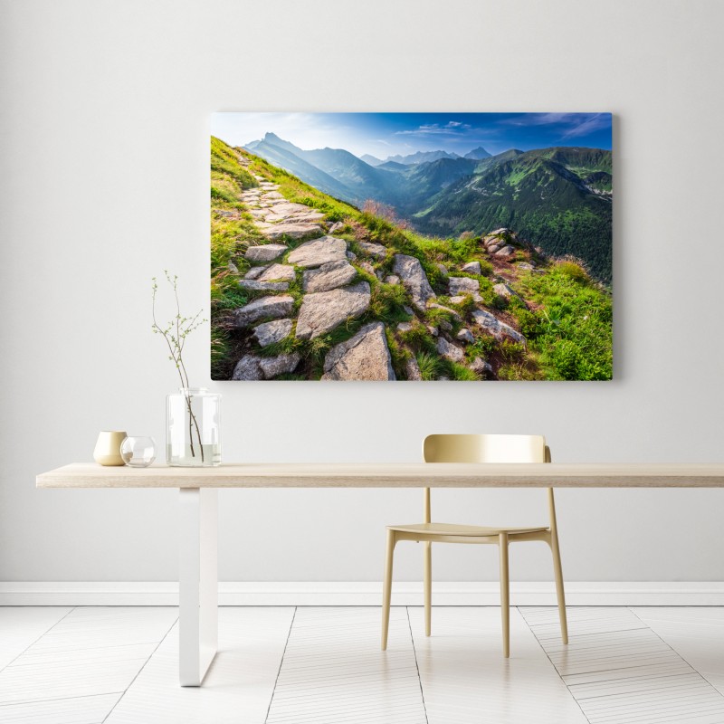 Leinwandbild sonnenaufgang über dem Tatra-wanderweg – Wallnifity® Leinwandbild sonnenaufgang über dem Tatra-wanderweg – Wallnifity®