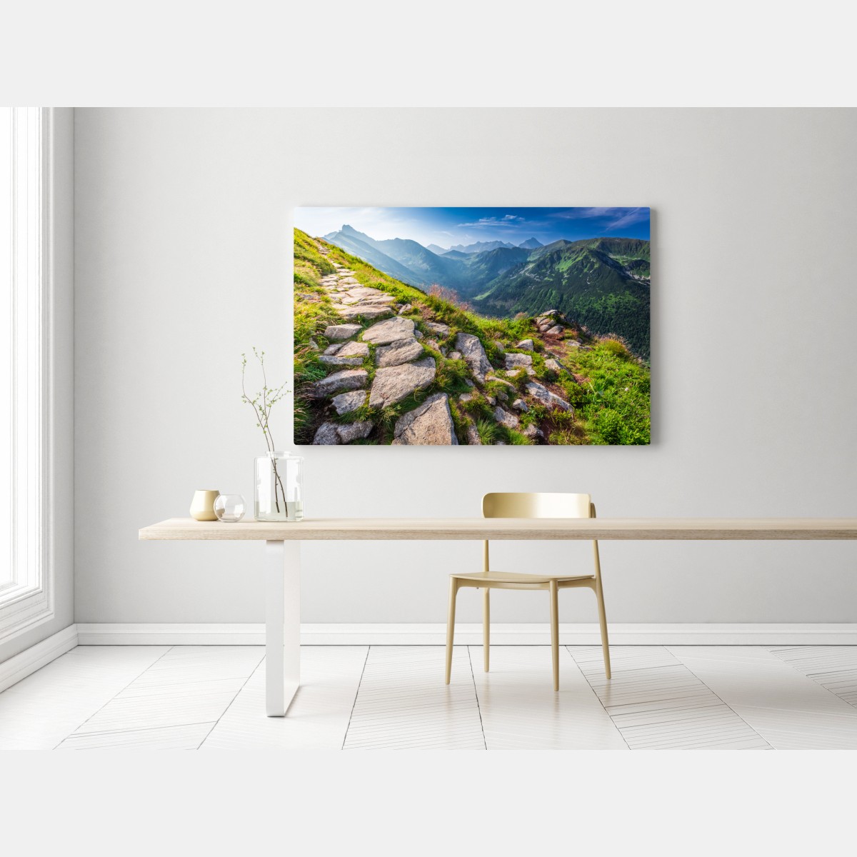 Leinwandbild sonnenaufgang über dem Tatra-wanderweg – Wallnifity® Leinwandbild sonnenaufgang über dem Tatra-wanderweg – Wallnifity®