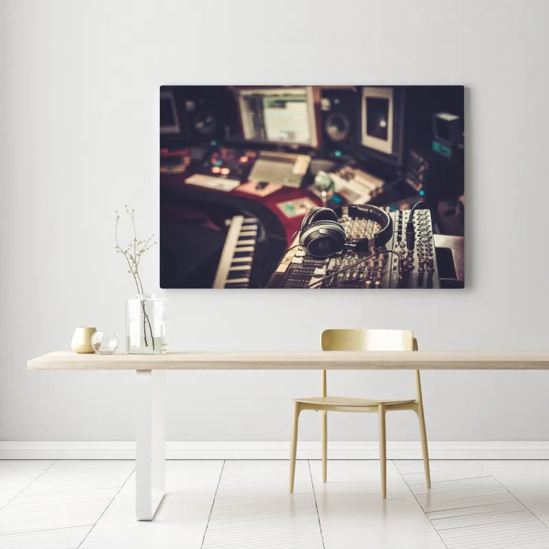 Leinwandbild vintage aufnahmestudio am mischpult – Wallnifity® Leinwandbild vintage aufnahmestudio am mischpult – Wallnifity®