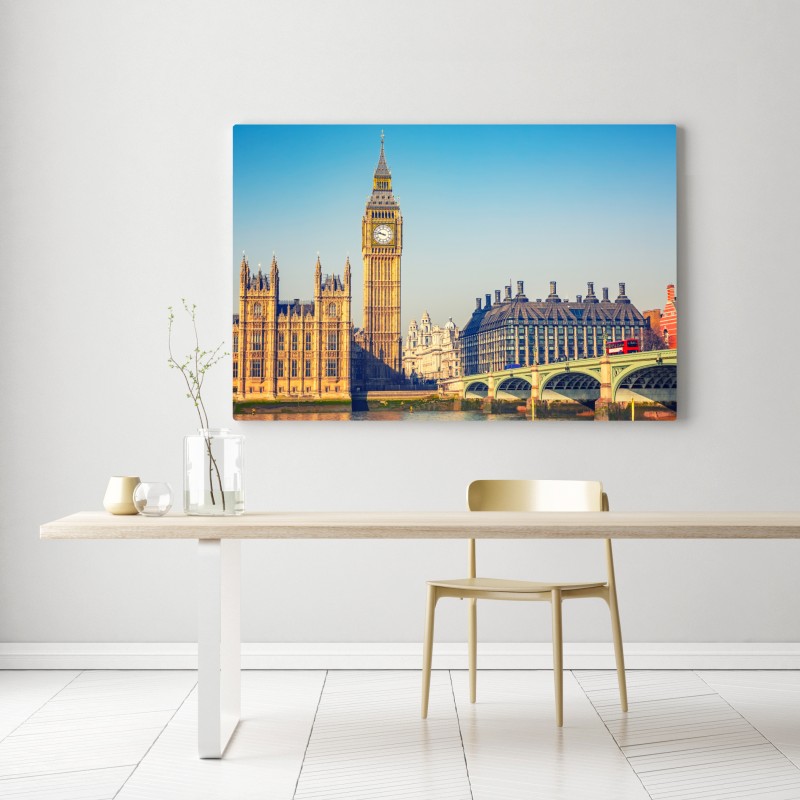 Leinwandbild London mit Big Ben und Westminster Bridge – Wallnifity® Leinwandbild London mit Big Ben und Westminster Bridge – Wallnifity®