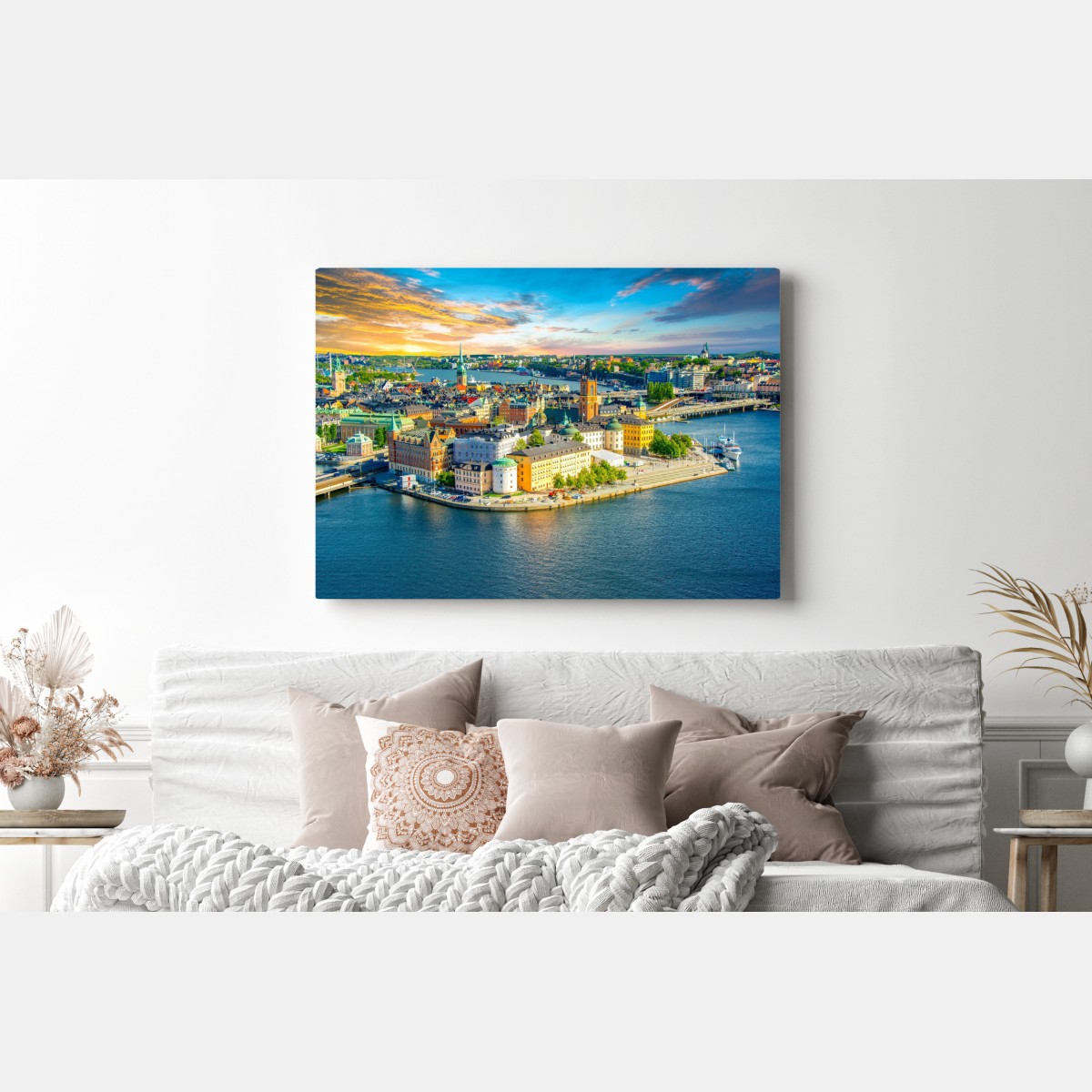 Leinwandbild lebendige stadtansicht von Stockholm bei sonnenuntergang – Wallnifity® Leinwandbild lebendige stadtansicht von Stockholm bei sonnenuntergang – Wallnifity®
