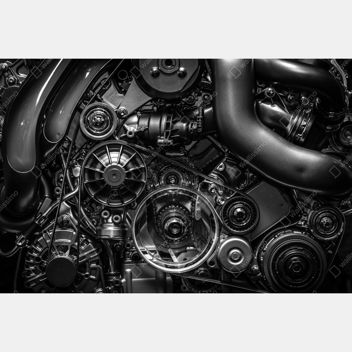 Leinwandbild präzise motor-nahaufnahme im industrial-stil – Wallnifity® Leinwandbild präzise motor-nahaufnahme im industrial-stil – Wallnifity®