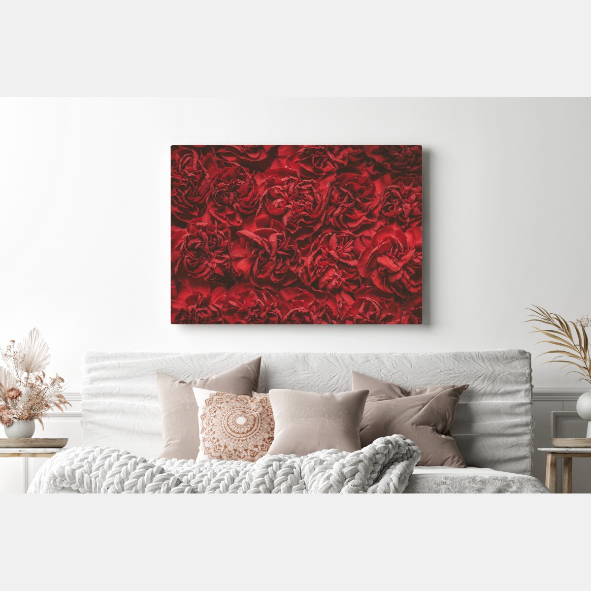 Leinwandbild vintage rote nelken blumenmuster – Wallnifity® Leinwandbild vintage rote nelken blumenmuster – Wallnifity®