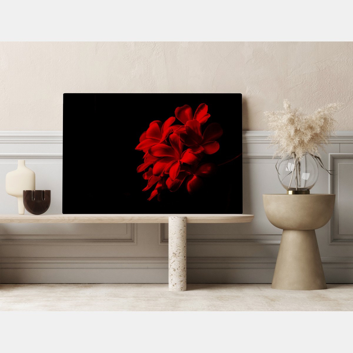 Leinwandbild rote plumeria auf schwarzem hintergrund – Wallnifity® Leinwandbild rote plumeria auf schwarzem hintergrund – Wallnifity®