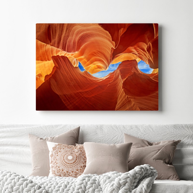 Leinwandbild Antelope Canyon geschwungene sandsteinformationen – Wallnifity® Leinwandbild Antelope Canyon geschwungene sandsteinformationen – Wallnifity®