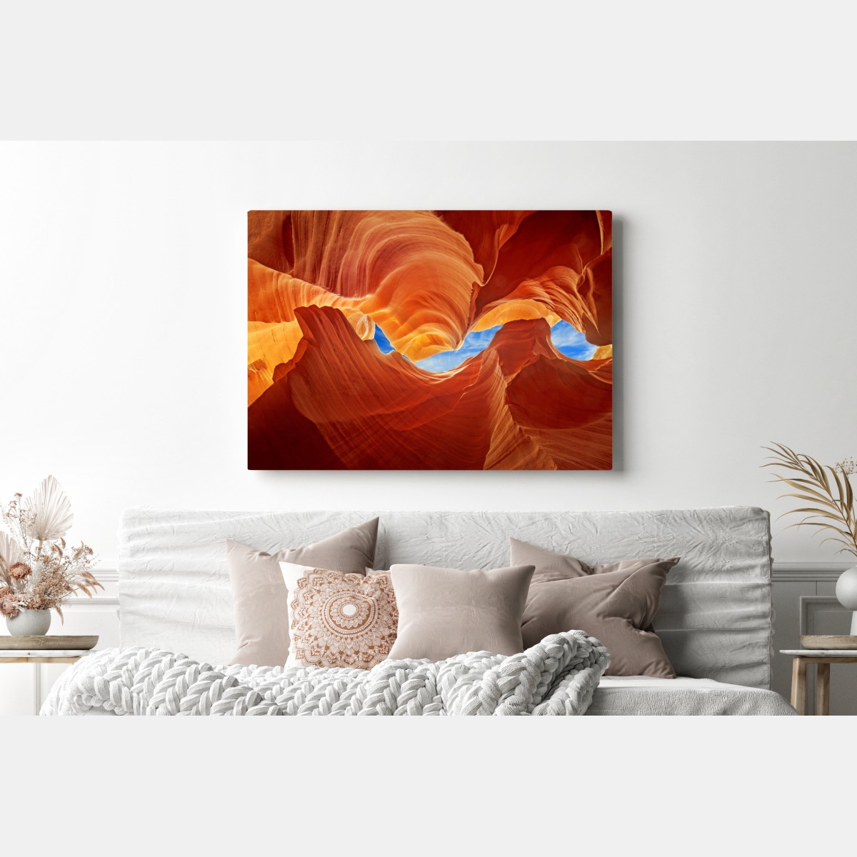 Leinwandbild Antelope Canyon geschwungene sandsteinformationen – Wallnifity® Leinwandbild Antelope Canyon geschwungene sandsteinformationen – Wallnifity®
