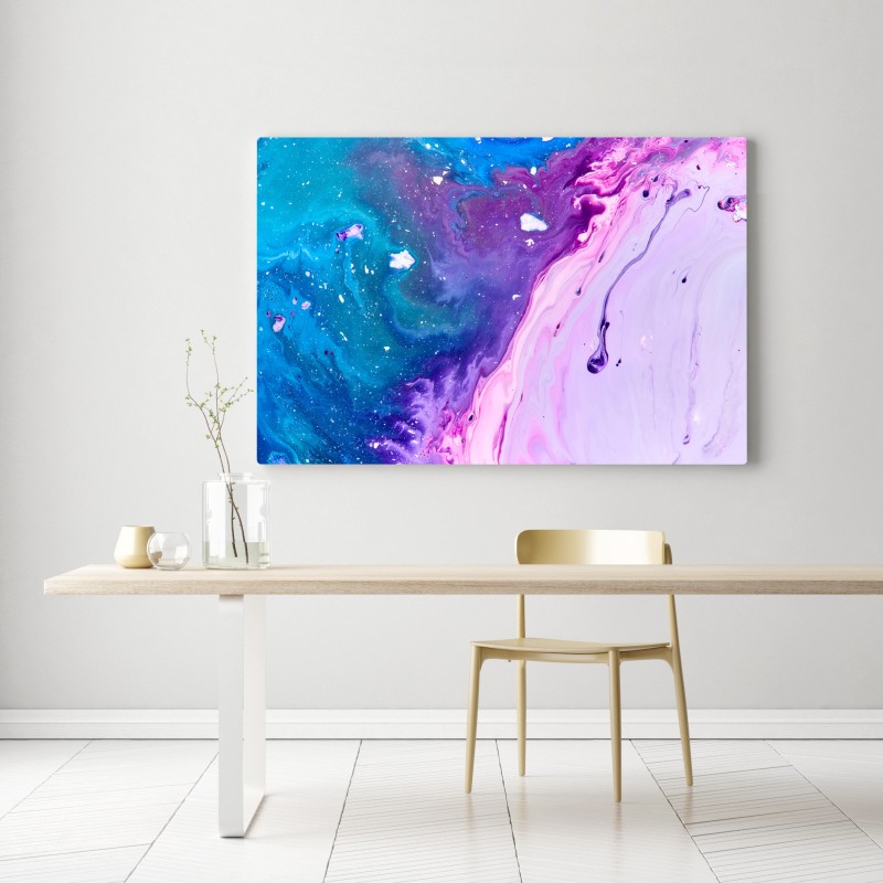 Leinwandbild lebendige blau-violette abstrakte acrylmalerei – Wallnifity® Leinwandbild lebendige blau-violette abstrakte acrylmalerei – Wallnifity®