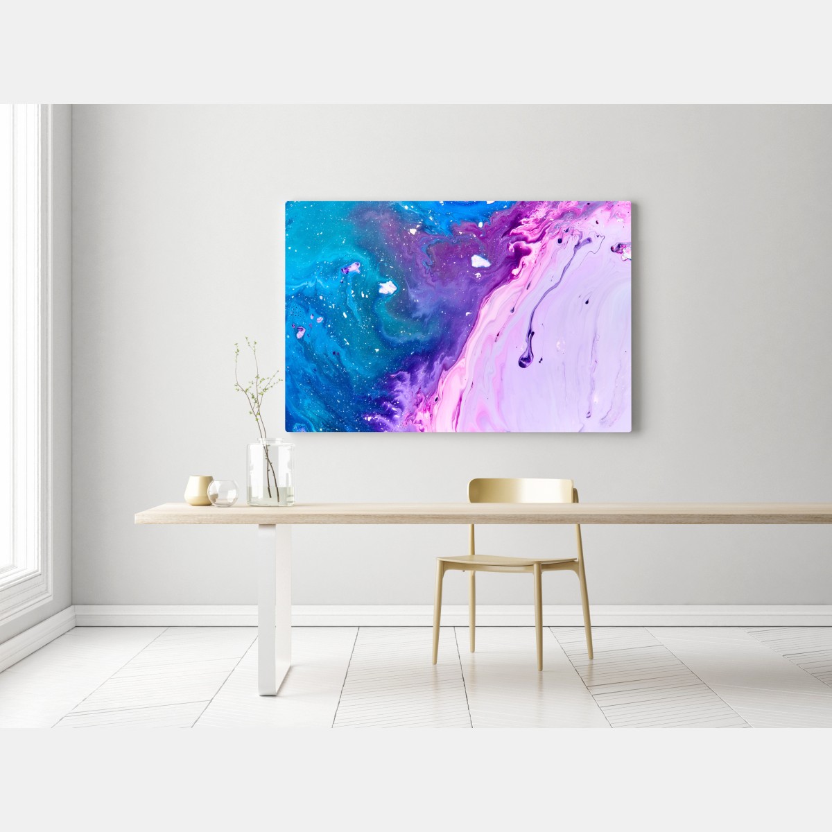 Leinwandbild lebendige blau-violette abstrakte acrylmalerei – Wallnifity® Leinwandbild lebendige blau-violette abstrakte acrylmalerei – Wallnifity®