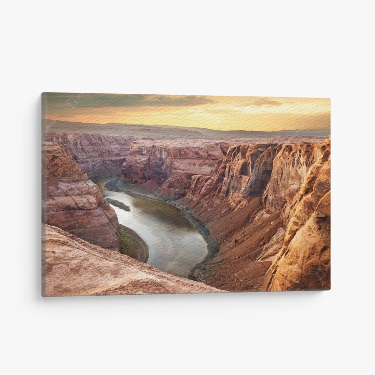Leinwandbild sonnenbeschienener canyon bei Horseshoe Bend, Colorado River – Wallnifity® Leinwandbild sonnenbeschienener canyon bei Horseshoe Bend, Colorado River – Wallnifity®