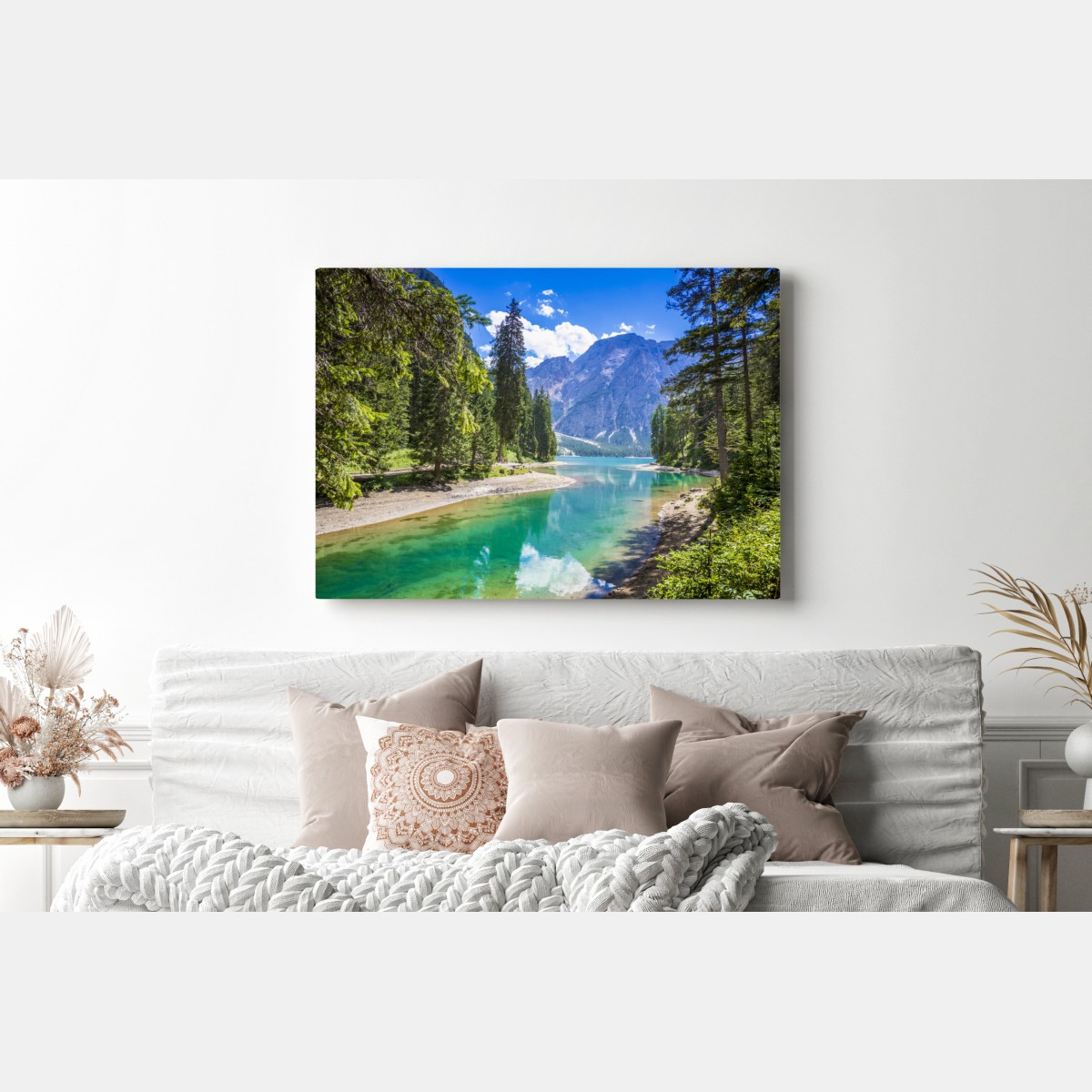 Leinwandbild Pragser Wildsee türkisblauer bergsee – Wallnifity®