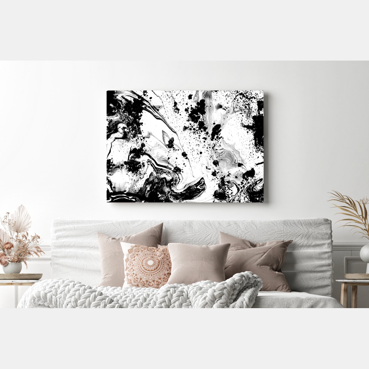 Leinwandbild monochromes marmormuster abstrakt – Wallnifity® Leinwandbild monochromes marmormuster abstrakt – Wallnifity®