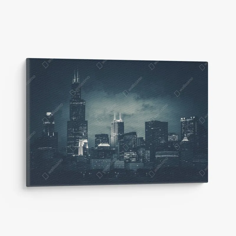 Leinwandbild nebeliger mamutbaumwald im goldenen vintagelicht – Wallnifity®