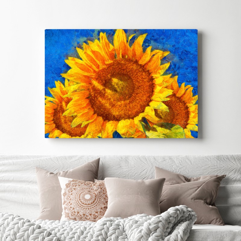 Leinwandbild lebendige sonnenblumen im stil von Van Gogh – Wallnifity® Leinwandbild lebendige sonnenblumen im stil von Van Gogh – Wallnifity®