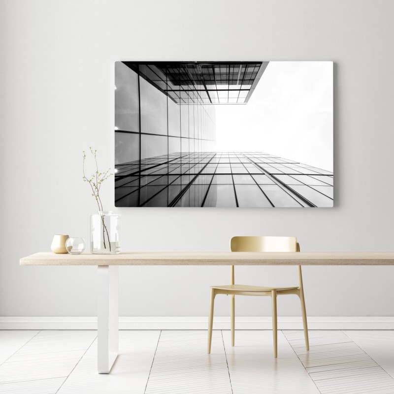 Leinwandbild minimalistische glasfassade perspektive – Wallnifity®