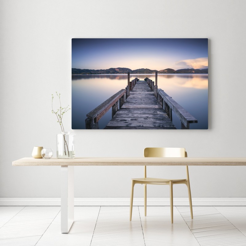 Leinwandbild hölzerner steg bei Versilia Massaciuccoli, Toskana – Wallnifity® Leinwandbild hölzerner steg bei Versilia Massaciuccoli, Toskana – Wallnifity®