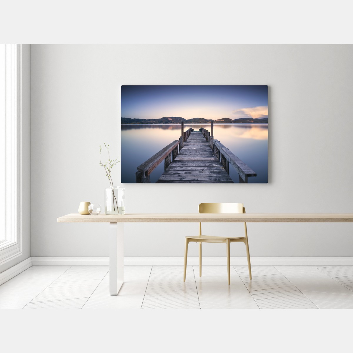 Leinwandbild hölzerner steg bei Versilia Massaciuccoli, Toskana – Wallnifity® Leinwandbild hölzerner steg bei Versilia Massaciuccoli, Toskana – Wallnifity®