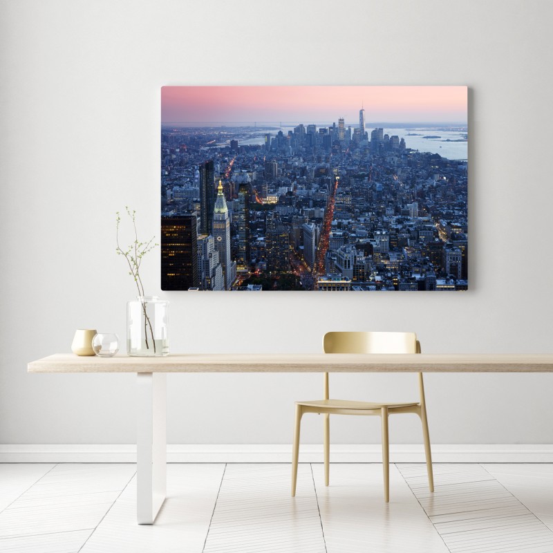 Leinwandbild sonnenuntergang über Manhattan skyline – Wallnifity® Leinwandbild sonnenuntergang über Manhattan skyline – Wallnifity®
