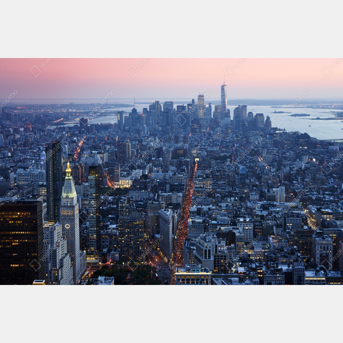Leinwandbild sonnenuntergang über Manhattan skyline – Wallnifity® Leinwandbild sonnenuntergang über Manhattan skyline – Wallnifity®