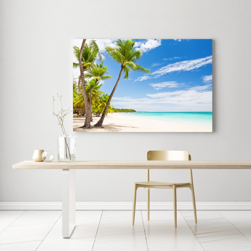 Leinwandbild palmenstrand in Punta Cana – Wallnifity® Leinwandbild palmenstrand in Punta Cana – Wallnifity®