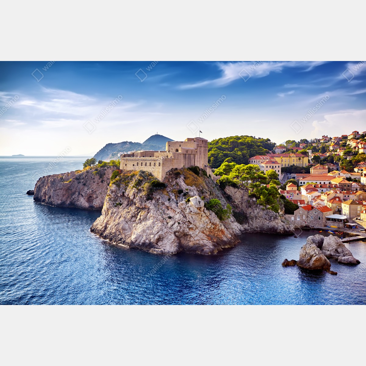 Leinwandbild Dubrovnik küstenfestung auf felsigen klippen – Wallnifity® Leinwandbild Dubrovnik küstenfestung auf felsigen klippen – Wallnifity®